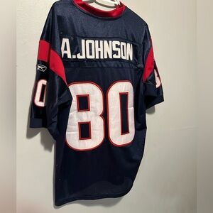 Authentic Texans NFL football Johnson Blue and Red  Jersey